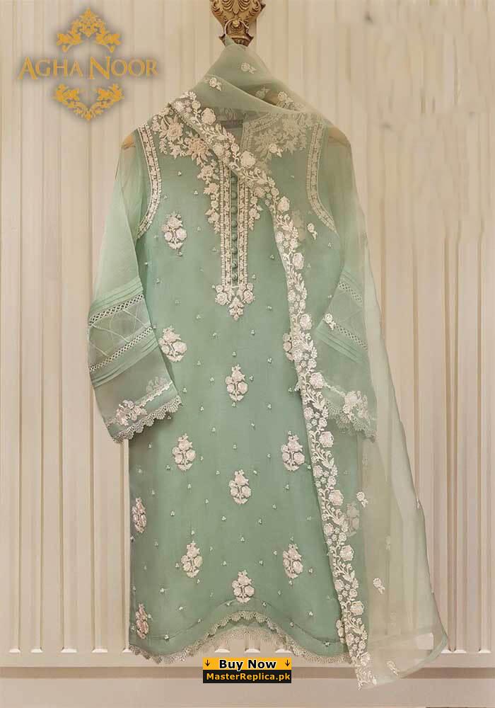 green emerald velvet dress Agha Noor | Women Branded Formals | Medium