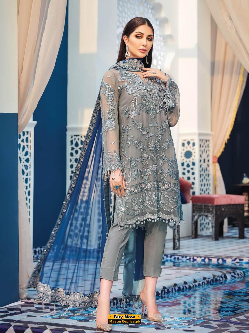 GULAAL Net Party Wear Replica 2021 – Wholesale Pakistani Designer Replica  Suits